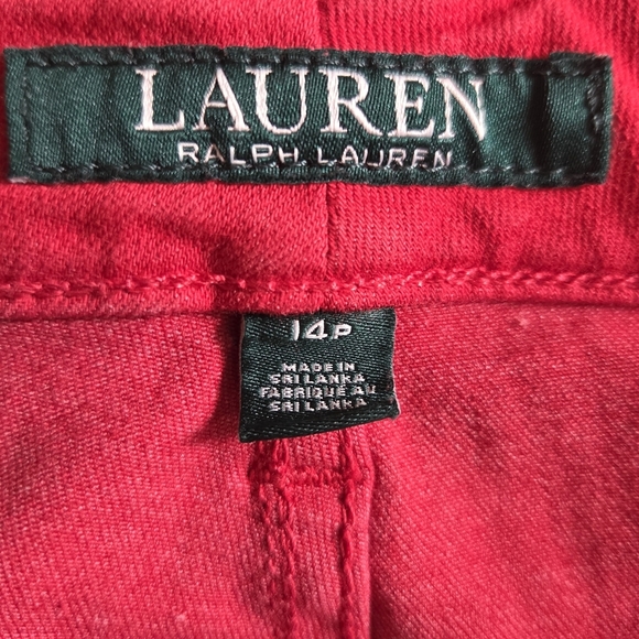 Lauren Ralph Lauren Red Premier Straight Crop Pants Size 14P - Picture 9 of 9